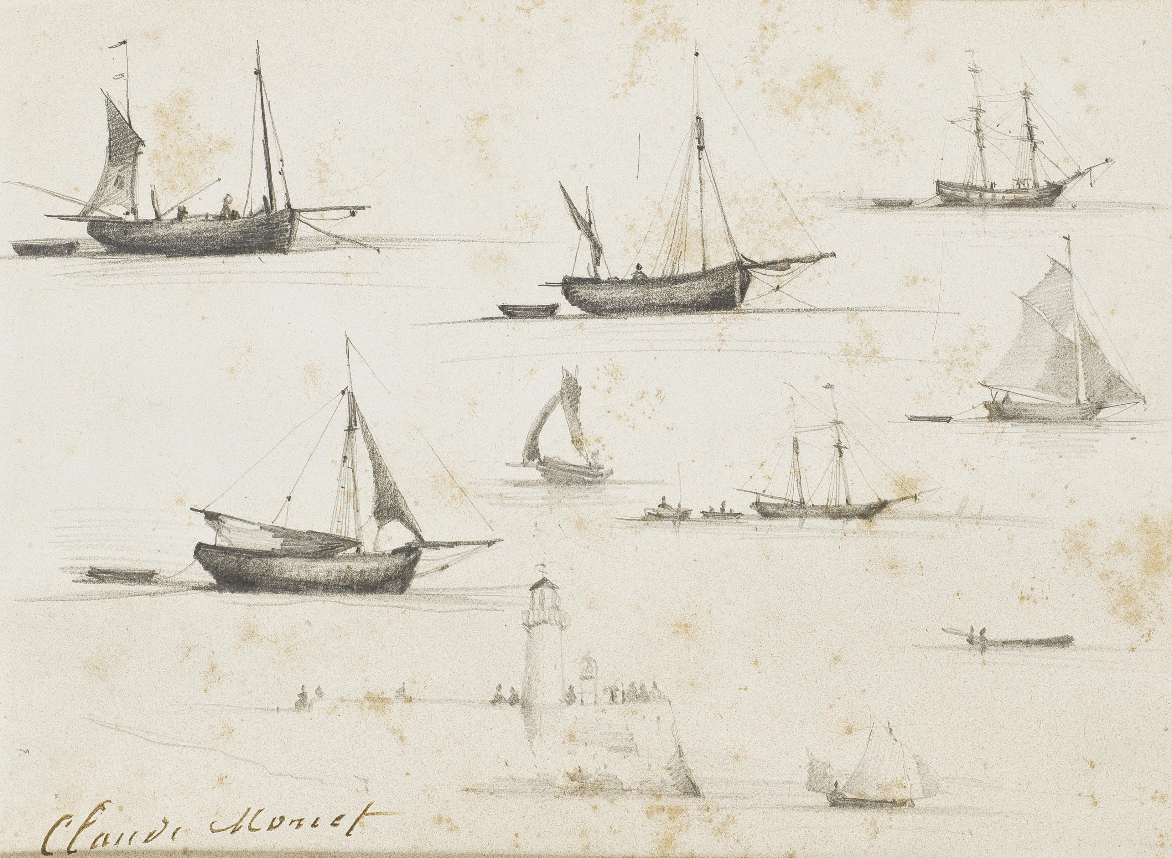 Claude Monet - Bateaux et jetée