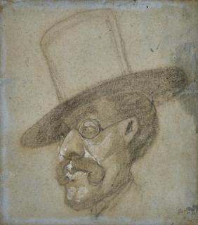 Claude Monet - Homme au chapeau haut de forme et lunettes