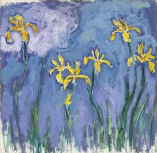 Claude Monet - Iris Jaunes Au Nuage Rose