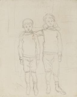 Claude Monet - Michel Monet Et Jean-Pierre Hoschedé Se Tenant Par L\'Épaule