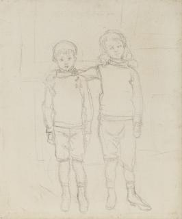 Claude Monet - Michel Monet Et Jean-Pierre Hoschedé Se Tenant Par L\'Épaule