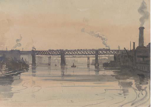 Claude Muncaster, P.R.W.S. - High Level Bridge, Newcastle