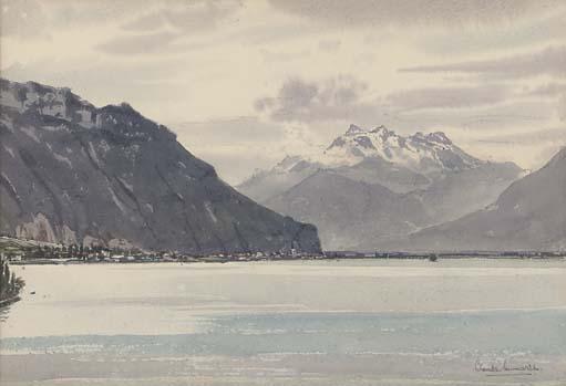 Claude Muncaster, R.W.S. - Dent du Midi, Lake Geneva