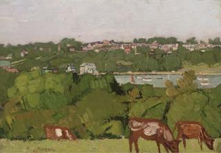 Claude Rogers - St. Helens, Isle of Wight; and a pastel by the same hand