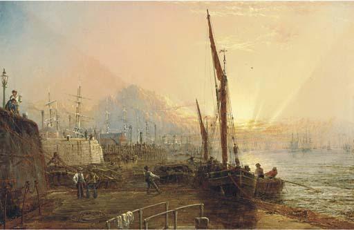 Claude T. Stanfield Moore - Looking Down The Thames From The Blackwall Landing Stage