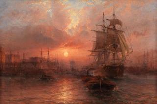Claude T. Stanfield Moore - Shipping on the Thames at Shadwell