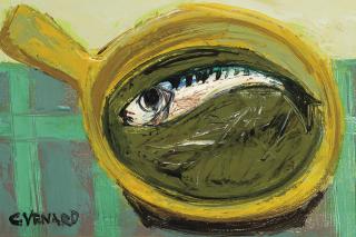 Claude Venard - Nature morte avec poisson