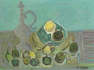 Claude Venard - Pommes et vase