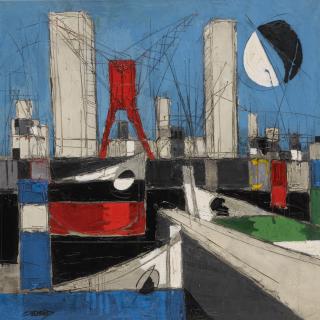 Claude Venard - Scène Portuaire De Nuit