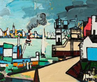 Claude Venard - Scène portuaire
