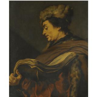 Claude Vignon - Profile Of A Man Wearing A Fur Hat And A Fur-Lined Coat, Holding A Book