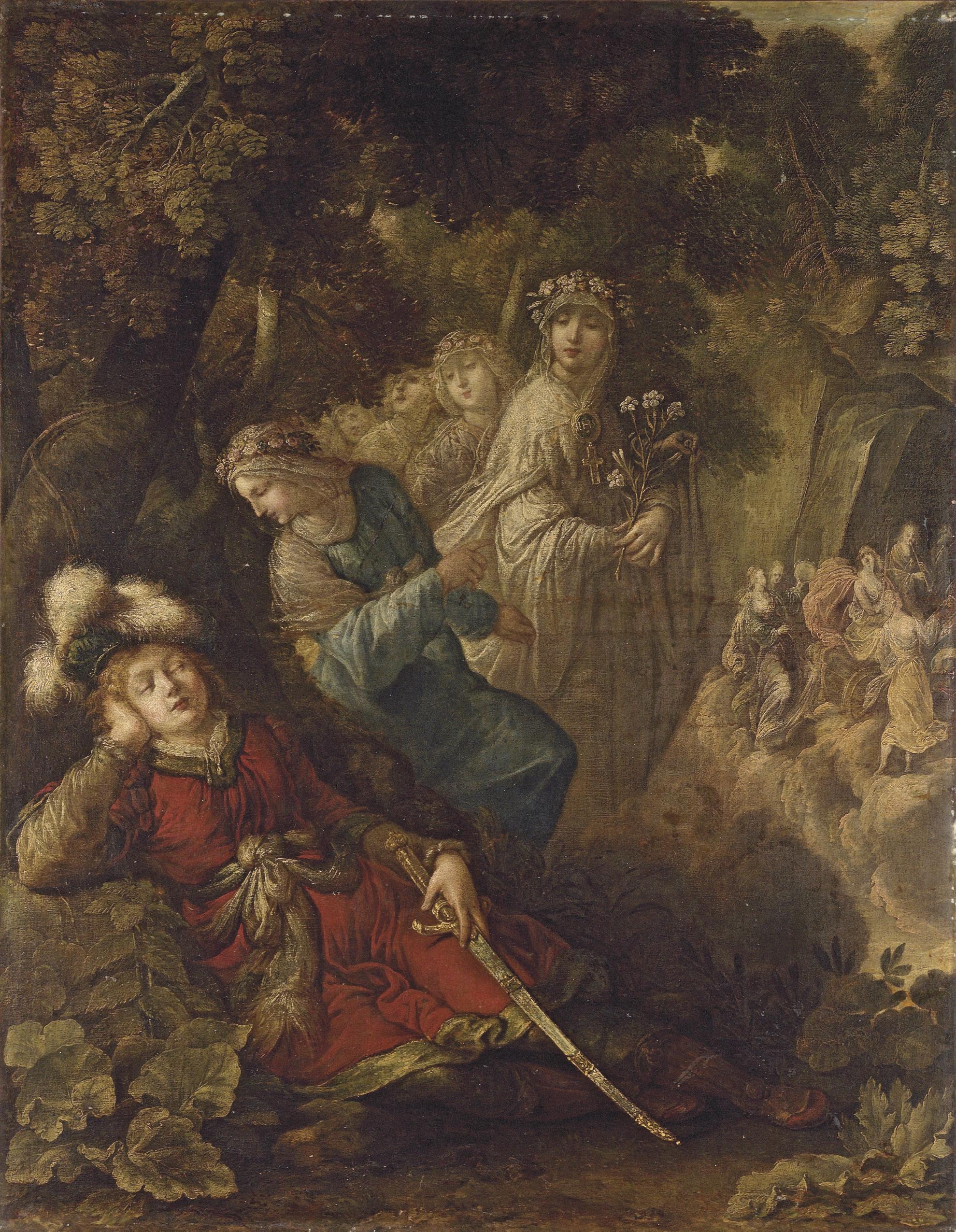 Claude Vignon - The Knight\'s Dream (The Dream of Daphnis?)