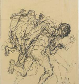 Claude Weisbuch - Deux hommes courant vus de dos