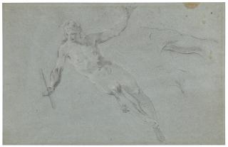Claudio Francesco Beaumont - Study Of A Reclining Male Figure And Two Subsidiary Studies Of His Left Arm