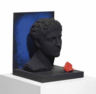 Claudio Parmiggiani - Notturno con pietra rossa (Nocturnal with red stone)