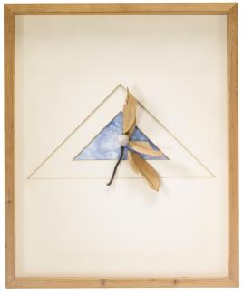 Claudio Parmiggiani - Senza Titolosigned, Watercolor, Magnolia Leaves, An Egg And Découpage On Paper. Executed In 1979