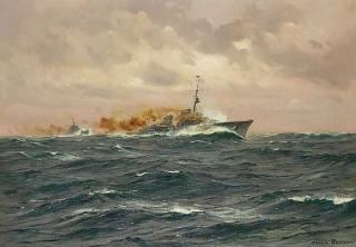 Claus Bergen - Deutsche Zerstörer auf der Wache in der Nordsee (Zerstörer \