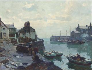 Claus Bergen - Early Morning In The Harbour At Polperro