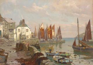 Claus Bergen - The Fowey fishing fleet in harbour
