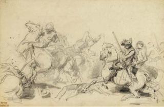 Clement-Auguste Andrieux - A Cavalry in Battle