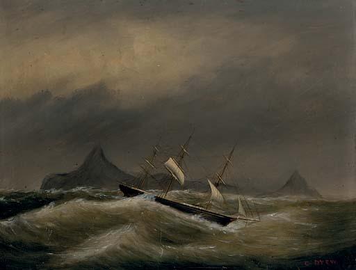 Clement Drew - Ship scudding off Cape Horn
