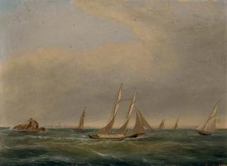 Clement Drew - Yachts off Halfway Rock, Marblehead