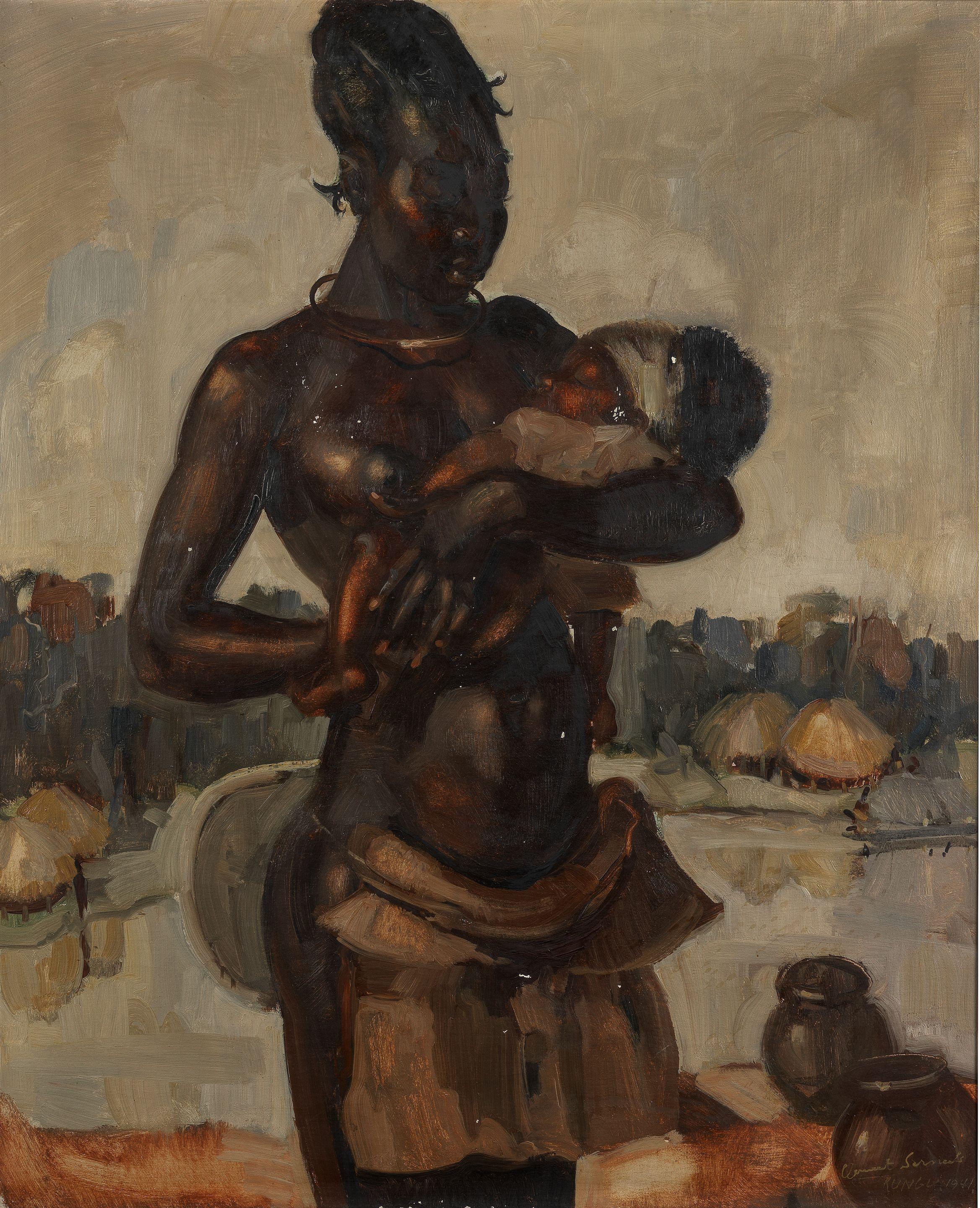 Clement Serneels - Mother and child