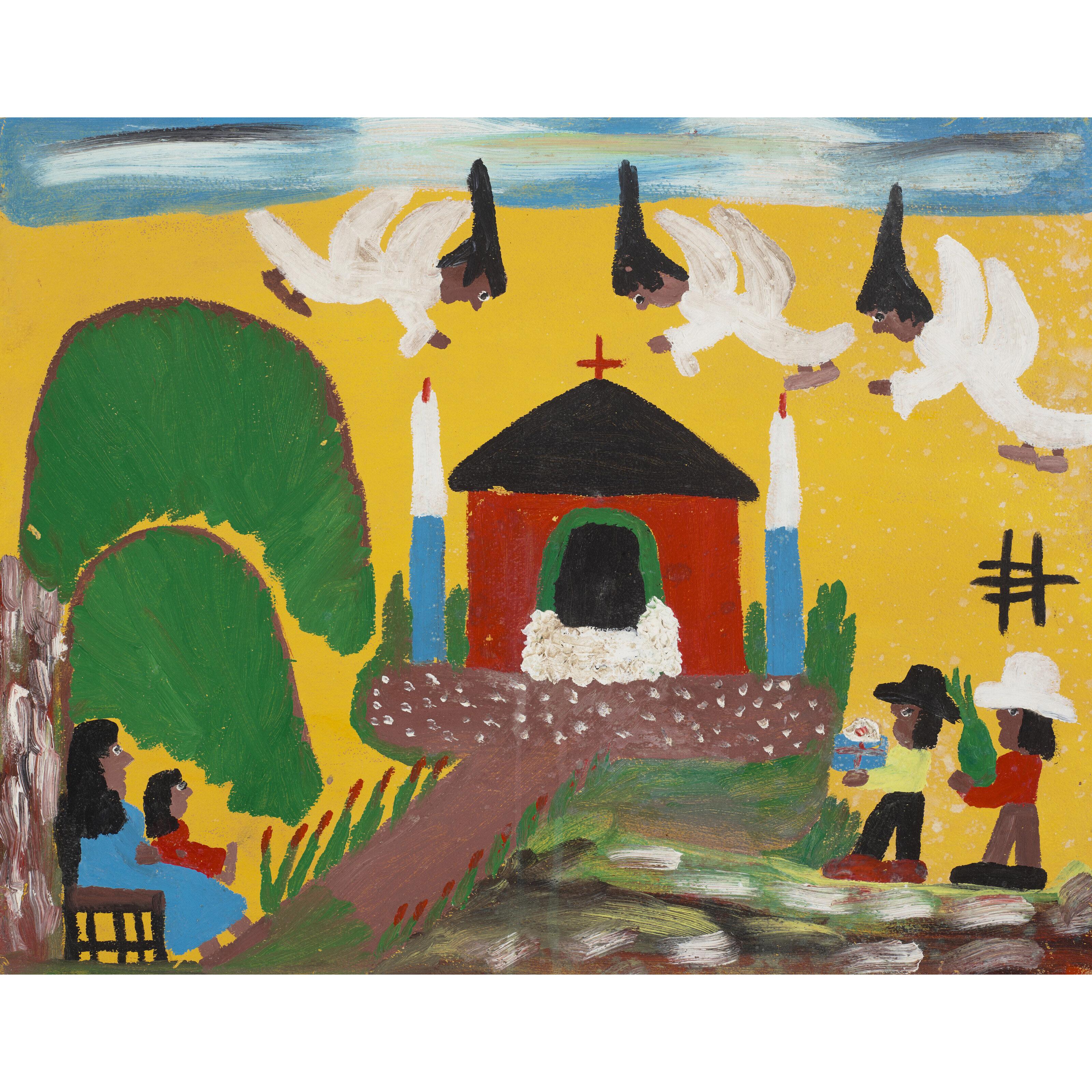 Clementine Hunter - Angels Over Melrose Plantation, 1960s