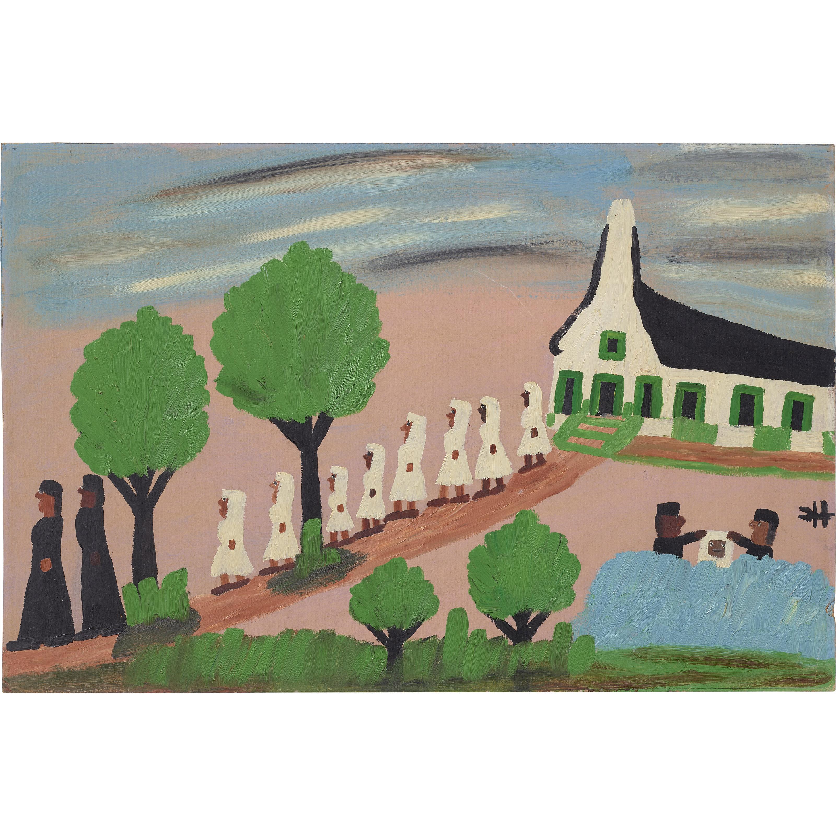 Clementine Hunter - Baptismal Scene, 1967