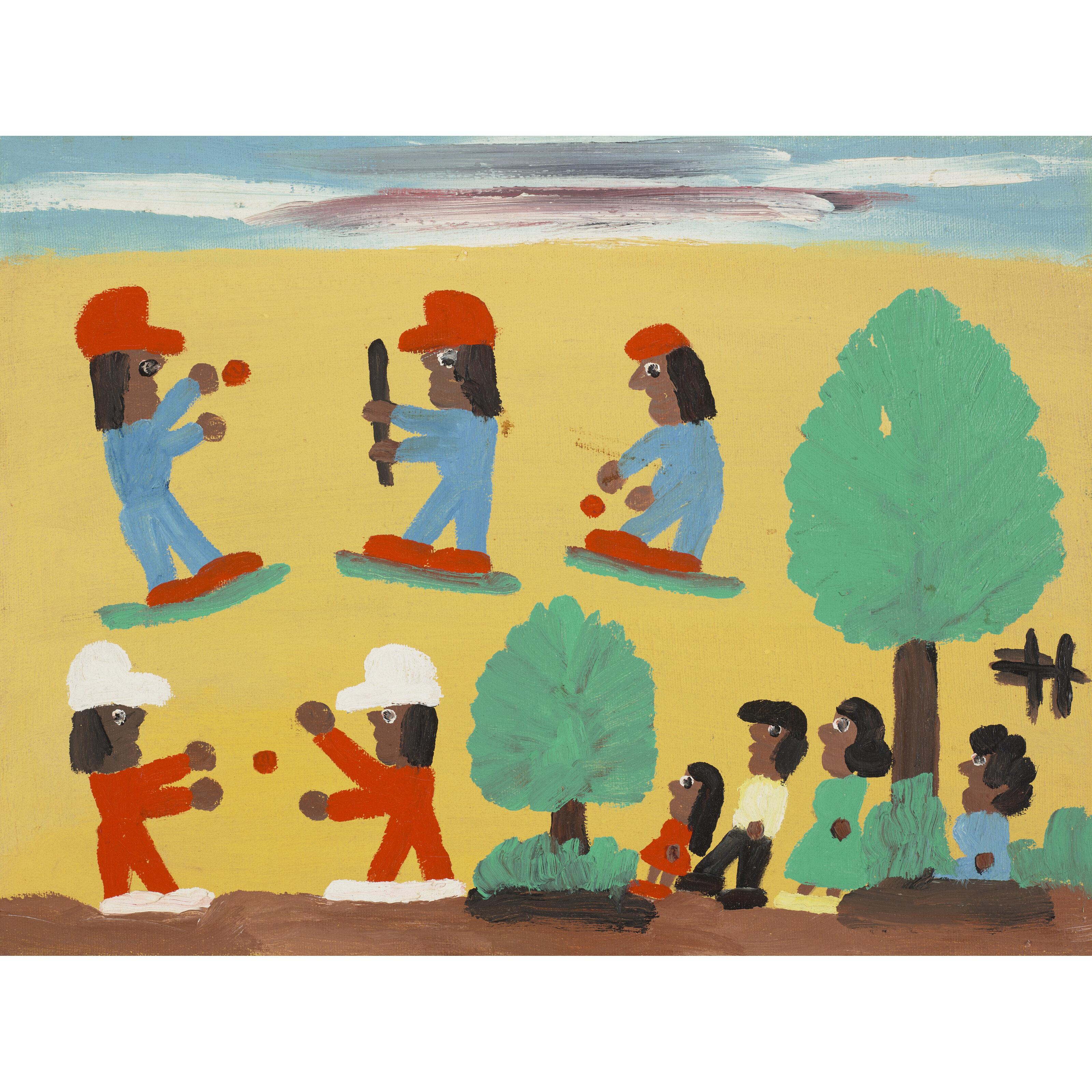 Clementine Hunter - Playing Baseball, 1970s