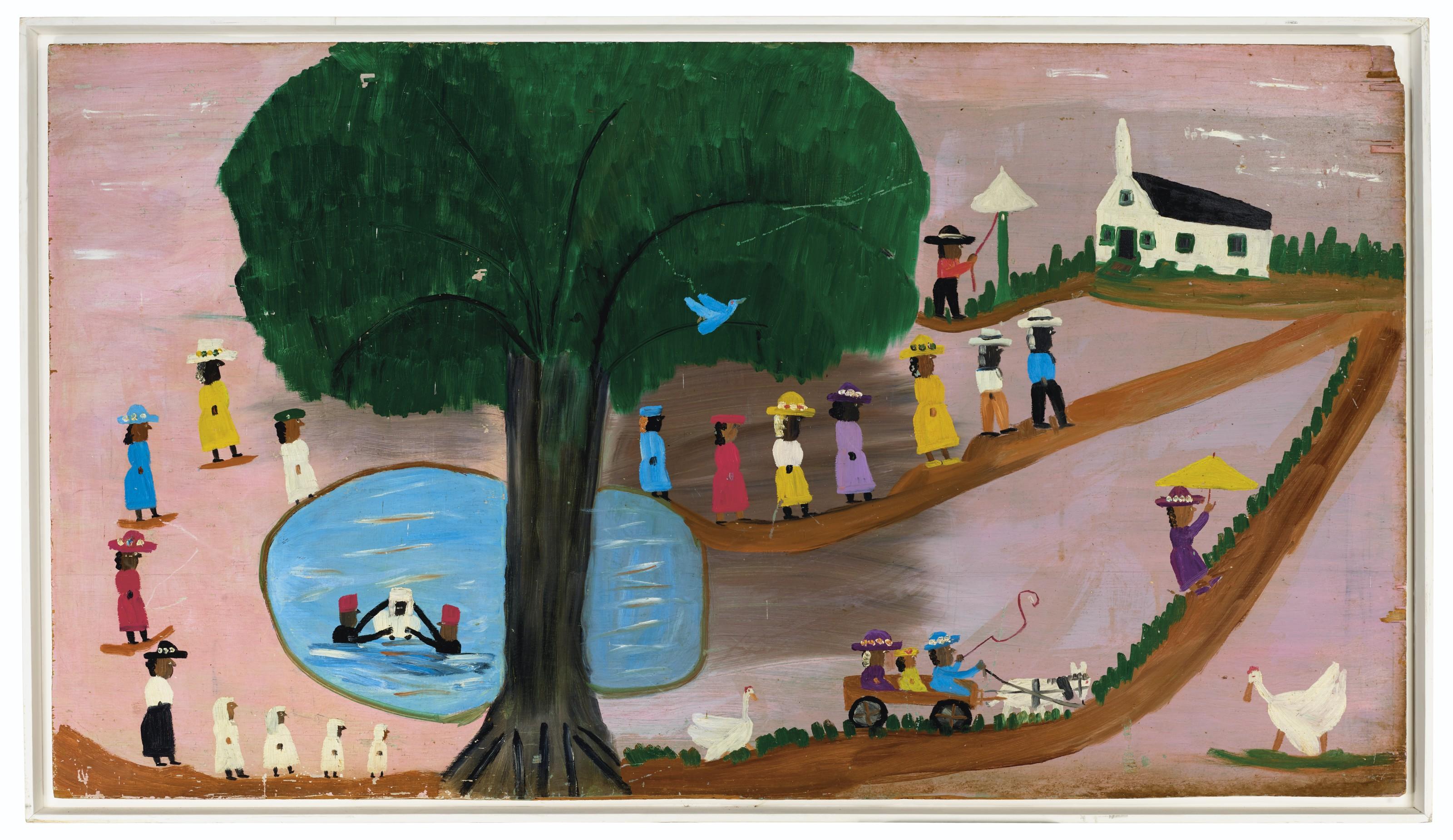 Clementine Hunter - Sunday on Cane River, Louisiana, 1955