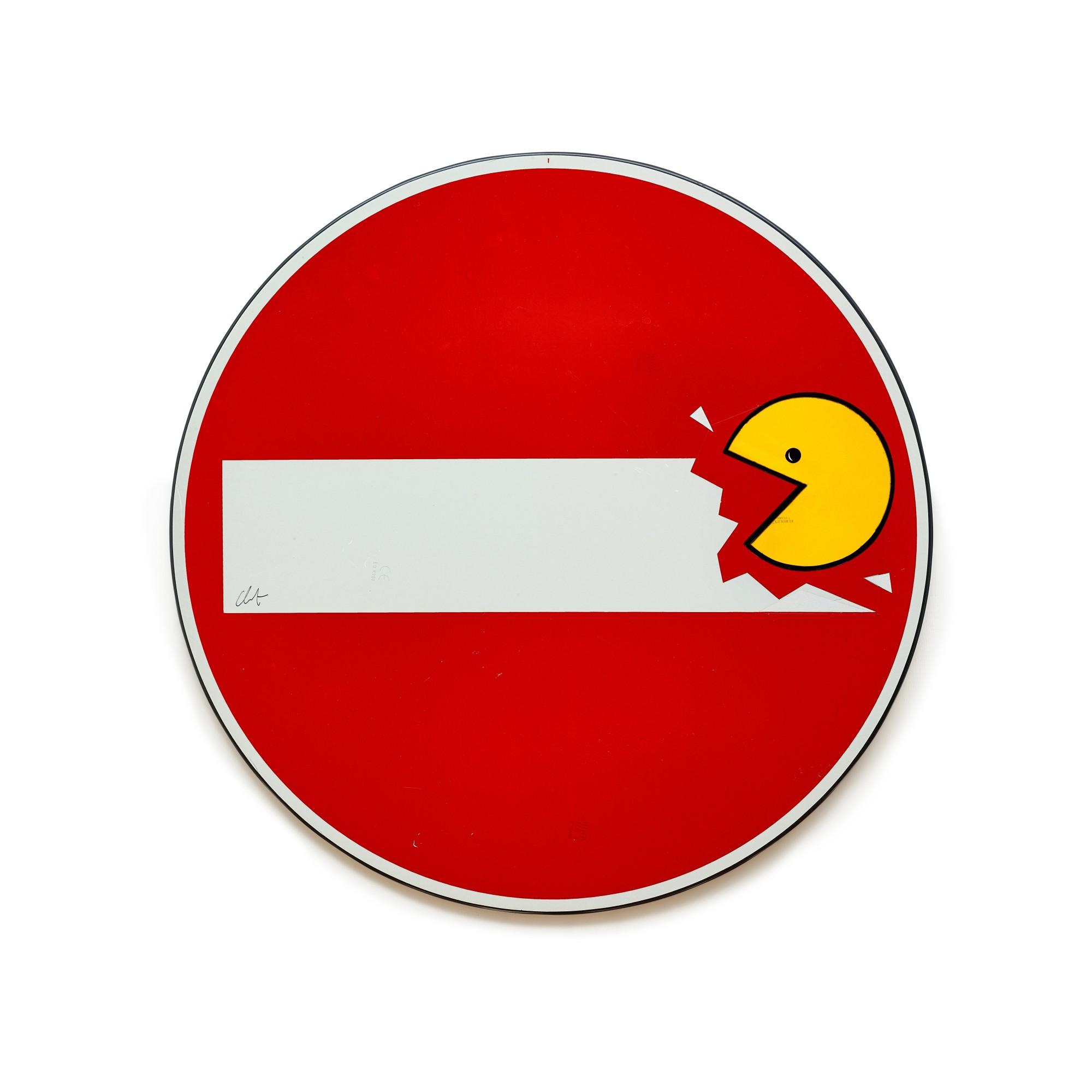 Clet Abraham - No entry sign with Pac-Man