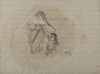 Cleto Tomba - Suora con bambina