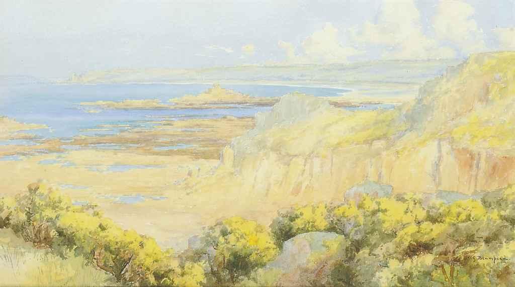 Clifford George Blampied - St. Ouen\'s Bay (illustrated); Jersey coastline; Le Crete Fort; and Evening in Provence