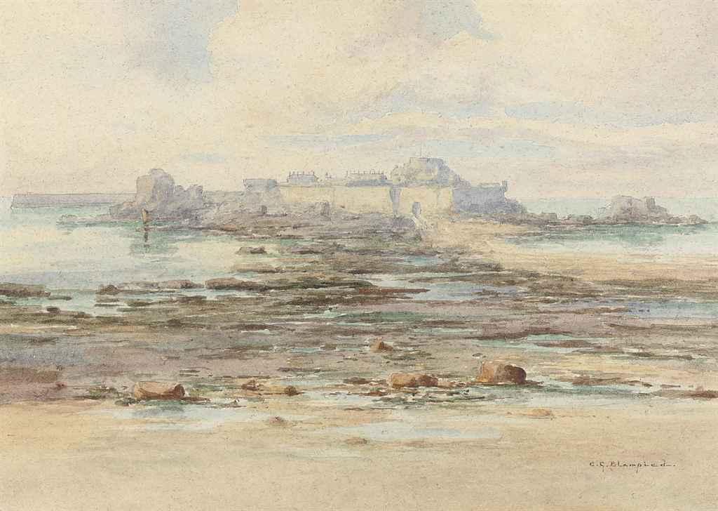 Clifford George Blampied - View of Elizabeth Castle, Jersey