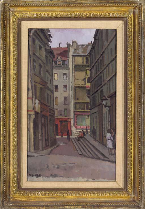 Clifford Hall - Figures Walking Down Rue Damol, Paris