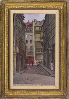 Clifford Hall - Figures Walking Down Rue Damol, Paris