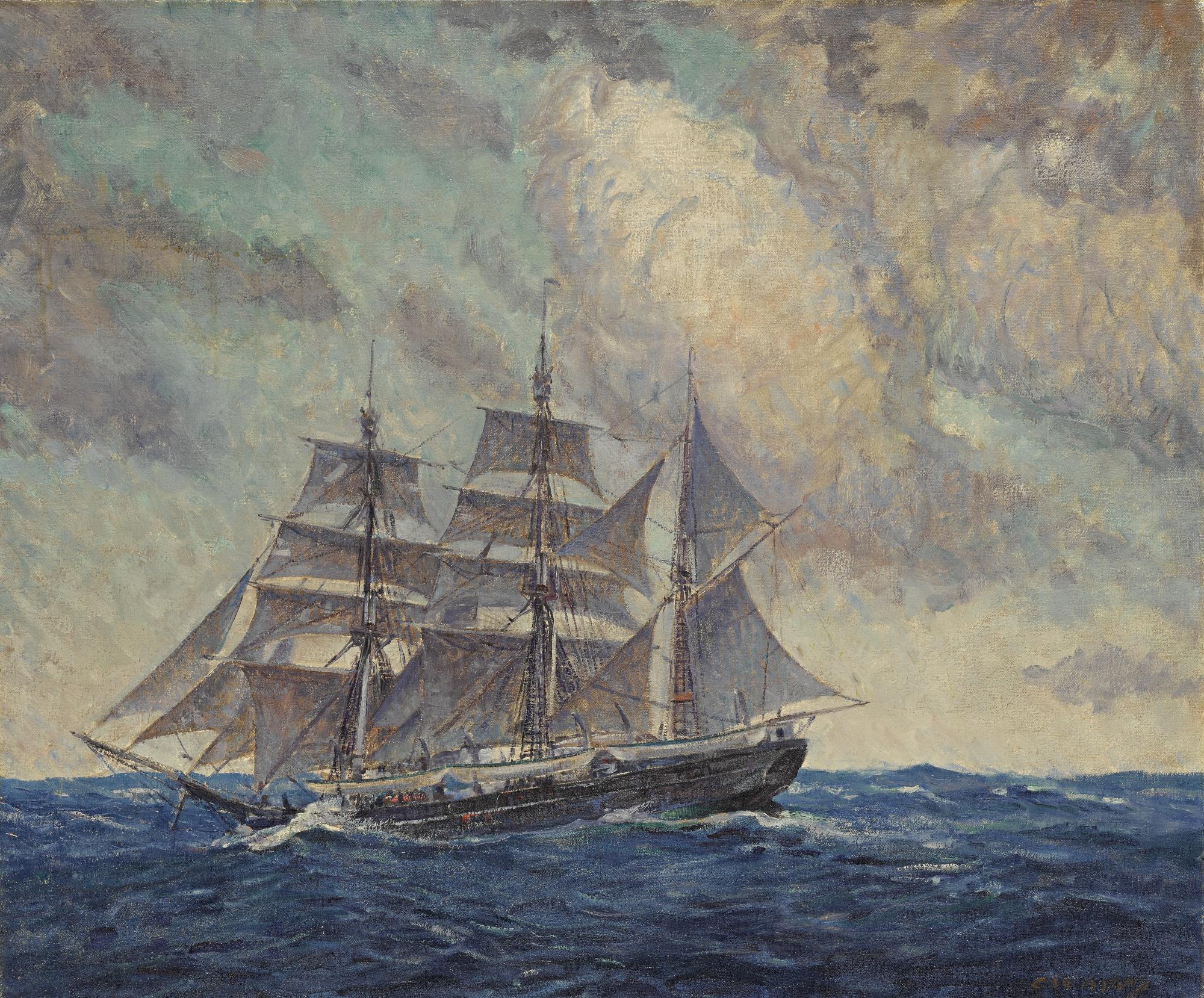 Clifford Warren Ashley - Untitled (Ship At Sea)