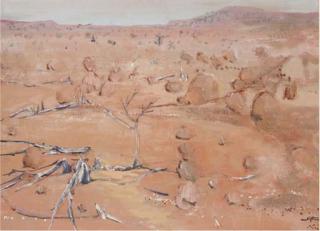 Clifton Ernest Pugh - Desert with Emu