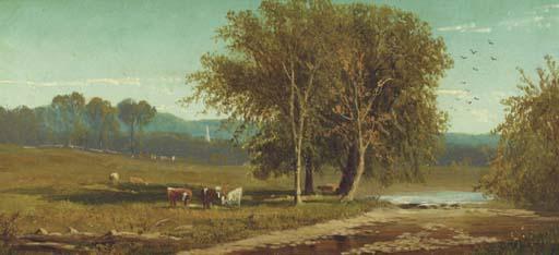 Clinton Loveridge - Landscape with cattle by a stream