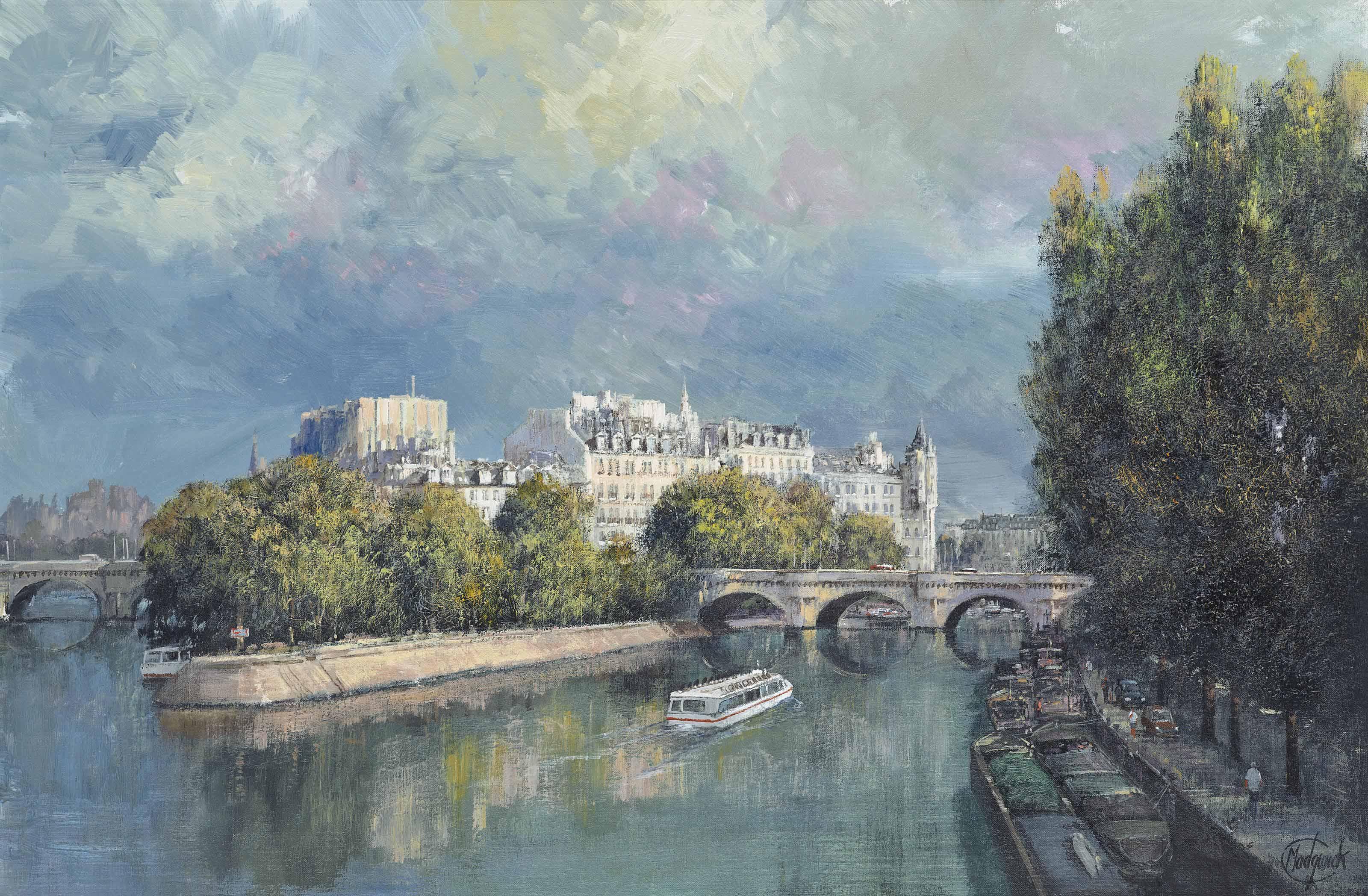 Clive Madgwick - A vew of the Ile de la cite and the Pont neuf from Pont des Arts or Quai de Conti