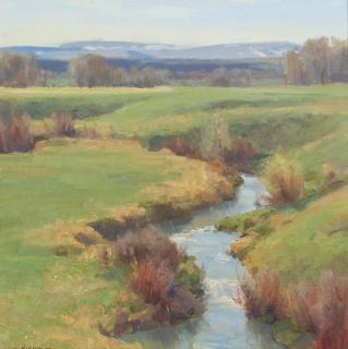Clyde Aspevig - River (Study for April Delight) 15 3/4 x 16 in. framed 22 x 22 in.