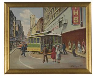 Clyde Singer - Trolley Turn Around On A Busy Street, San Francisco