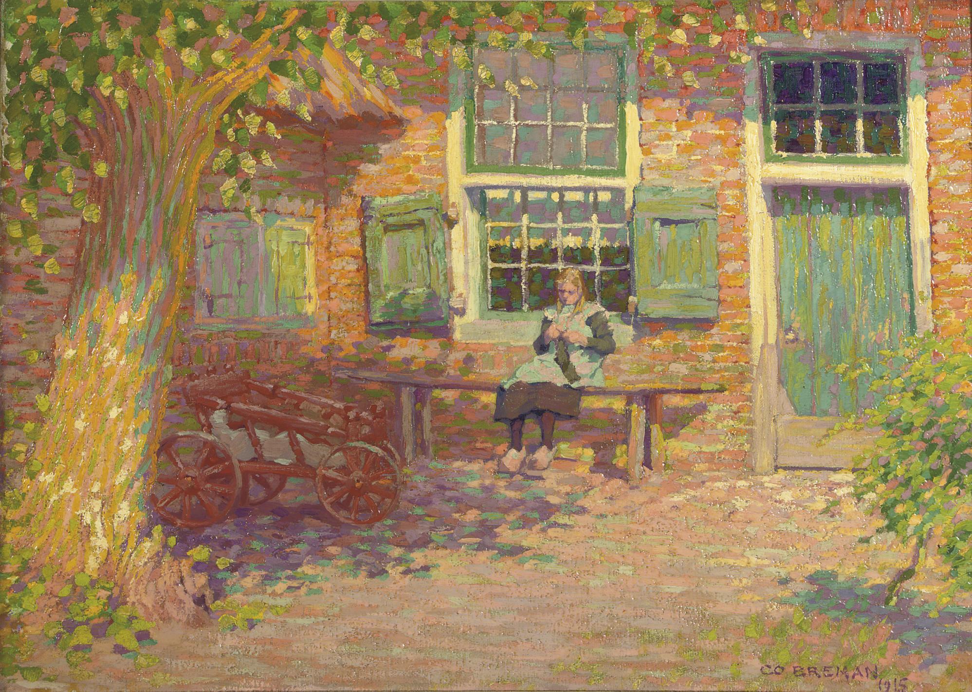 Co Breman - Girl in front of a farm in het Gooi