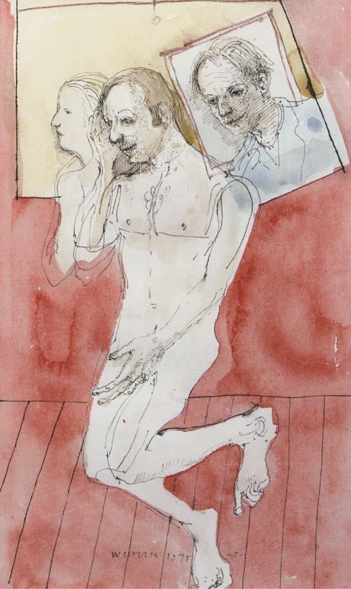 Co Westerik - Fotoportret, raam en figuratie in rood