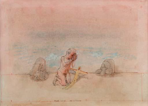 Co Westerik - Mannelijk naakt met pop in landschap