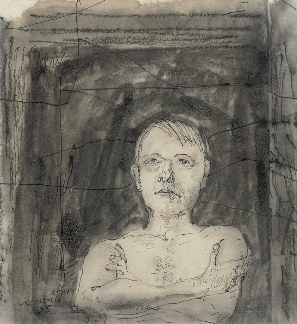 Co Westerik - Naakte man met armen over elkaar