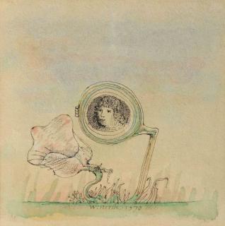 Co Westerik - Plant en medaillon in landschap