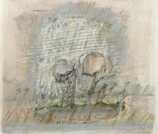 Co Westerik - Plantvruchten buiten in avondrood