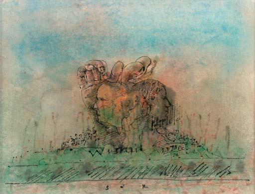 Co Westerik - Veld met hoofden en handen